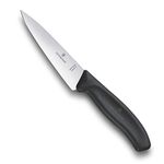 Victorinox Swiss Classic, Carving Knife, Extra Sharp Blade, Straight Edge, 12 cm, Stainless Steel, Black