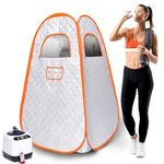 MQUPIN Portable Steam Sauna for Home,Foldable Full Body Sauna Tent Steam Room with 1000W 3L Steamer Generator,Folding Chair,Remote Control,Personal Home Sauna,Pop-Up Home Sauna Pod Box for Relaxation