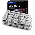 ZOFFI M12x1.5 Chrome OEM Factory Style Large Acorn Seat Lug Wheel Nuts for Most Ford Fiesta Focus Fusion Alloy Wheels - 20pcs Chrome Closed End M12x1.5 Lug Nuts
