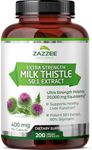 Zazzee Organic Milk Thistle 50:1 Extract, 20,000 mg Strength, 200 Vegan Capsules, 80% Silymarin Flavonoids, Over 6 Month Supply, Standardized and Concentrated 50X Extract, All-Natural and Non-GMO