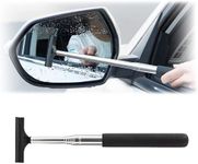 Car Rearview Mirror Wiper, Retractable Auto Glass Squeegee, Water Cleaner with Telescopic Long Rod, Portable Cleaning Tool for All Vehicles, Universal Automotive Accessories (black)