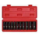 Mayouko 11 Pieces 1/2" Drive Deep Impact Socket Set, CR-V, Metric, 6 Point, 10mm to 24mm