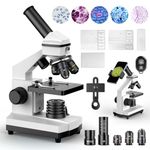 100X-2000X Microscopes for Kids Students Adults, Powerful Biological Microscopes for School Laboratory Home Education,with Microscope Slides Set, Phone Adapter