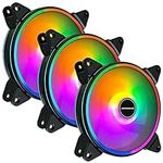 JAZZCOOLING 120mm PC Case Fan 3 Pack Magic Lighting Series, FH-120 High Performance Quiet Cooling Fan PC RGB Fans, with Hydraulic Bearing Slient Computer Fans for PC Case