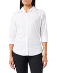 Premier Workwear Women's Ladies Poplin 3/4 Sleeved Blouse, White, 16 UK