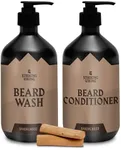 Striking Viking Beard Care Set (Sandalwood) - Paraben & Sulfate Free Shampoo with Jojoba Oil - Deep Clean for All Beard Types (10oz Per Bottle)