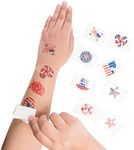 Super Z Outlet 1.5" Patriotic American Flag Colorful Theme Washable Temporary Tattoos for Children & Adults, Face Art, Mini Stick Peel On & Off (144 Pieces)