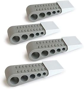 Rubber Door Stop Wedge - Door Stopper for All Floor Types - Durable Heavy Duty Doorstopper 4-Pack Doorstop with Bonus Decorative Holders, by Floor&Door