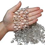 BELLE VOUS Clear Glass Crystal Chandelier Bead Chain Garland (6 Pack) - 1m/3.28 ft Garland Strands with 1.9cm Octagon Beads - for DIY Craft, Wedding/Christmas/Party Decorations, Jewellery and Lamps