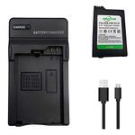 PSP-S110 Battery and PSP-110 PSP-S110 Battery Charger Compatible with PSP-110 PSP-S110 PSP 1000 Series / PSP 2000 Series / PSP 3000 Series