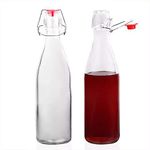 BAYKA® Designer Glass Water Bottle for Juices,Drinks,Milk - 500 ML (Glass Bottle) SET OF (2)