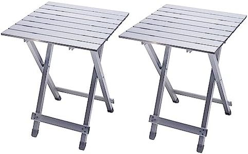 SUNNYFEEL Folding Camping Table - Lightweight Aluminum Portable Picnic Table, 18.5x18.5x24.5 Inch for Cooking, Beach, Hiking, Travel, Fishing, BBQ, Indoor Outdoor Small Foldable Camp Tables