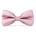 WELROG Pre Tied Solid Color kids boys children bow tie and adjustable length 10 x 5 cm silk material (Pink)