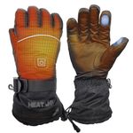 HEAT UP Heated Gloves - 3 Levels of Heat - Rechargeable Battery – Water Resistant - Ideal for Winter and Outdoor Activities. (Large)