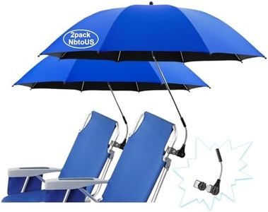 Beach Umbrella with Universal Clamp, UPF 50+ 360 ° Adjustable Beach Shade Umbrella，Portable Outdoor Umbrella for Beach Chair, Camping Chair, Wheelchair