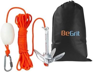 BeGrit Kayak Anchor 1.5lb Small Boat Anchor Folding Marine Anchor for Fishing,Kayak,Paddle Board,Canoe,Jet Ski, with 32.8 ft Anchor Tow Rope Carrying Bag