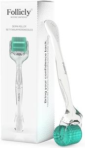 Follicly Derma Roller for Men and Women – Professional Microneedling Tool for Hair, Skin & Face – 192 Authentic Titanium Microneedles – Premium At Home Care – Includes Free Storage Case