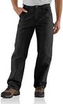 Carhartt Men's Washed Duck Dungaree work utility pants, Black, 36W 32L UK