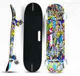Jaspo Destructor Vibrant Fiber Skateboards 31"X8" Inches, Suitable For Age Group Above 8 Years (31"X8", Vibrant, Fiber Composite, Black & White)