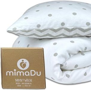 Funda nórdica para bebé 80x80cm + Funda de Almohada 35x40 cm, Juego de Ropa de Cama para Cuna o capazo, Funda 80x80cm, 100% algodón Oeko-Tex, súper Suave (Gris Zigzag, 80 x 80 + 35 x 40 cm)
