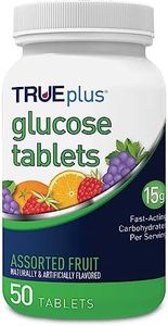 TRUEplus® Glucose Tablets, Assorted Flavor (Grape, Raspberry, Orange) - 50ct Bottle (1)