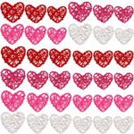 STMK 36 Pcs Valentine’s Day Heart Shaped Rattan Balls Decorative, Multi Sizes Heart Shaped Wicker Balls Decorations for Valentine’s Day Decor DIY Vase Bowl Filler Wedding Decorations