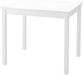 PJ Wood Children's Table for Creative Play, Puzzles and Games, Solid Rubberwood and Fiberboard Construction, Ideal for Ages 0-6 Years, White