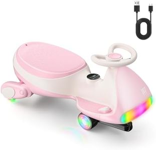 FanttikRide N7 Ultra Elektrisches Kinderauto mit Pedal, Kinder Auto, MagicMute Motor, 2 Geschwindigkeiten, 9 Farbmodi, Digitalanzeige, Bluetooth, für Kinder ab 3 Jahren, 68KG, Rosaweiß