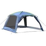 Outsunny 5-8 Person Camping Tent, Portable Dome Tent, Outdoor Screen House Sun Shelter, 360x355x215cm - Dark Blue/Green