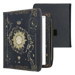 kwmobile Case Compatible with Pocketbook Era/Era Color - PU Leather Cover with Magnetic Closure, Strap, Front Pocket - Tarot Card Dark Blue/Yellow/Black