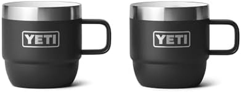 YETI Rambler Lot de 2 tasses empilables en acier inoxydable, pour expresso/café isotherme, 177 ml, noir
