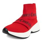 Juicy Couture Women's Slip-On High Sock Sneakers – Stylish, Lightweight, and Breathable Athletic & Casual Shoes, Red Black Multi - Ariella, 7.5