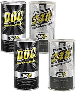 2 cans of BG 245 Premium Diesel Fuel System Cleaner and 2 cans of 112 BG DOC Diesel Oil Conditioner