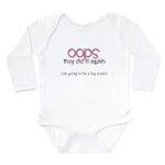 CafePress - Oops, Big Sister. Body Suit - Cute Long Sleeve Infant Bodysuit Baby Romper Cloud White