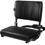 Sheenive Stadium Seats with Back Support, Bleacher Chairs with Back and Cushion, PU Leather Material, Curved Backrest, Padded Portable Folding Stadium Chair with Shoulder Strap,Ideal for Sports Events