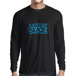 lepni.me Mens T Shirt Eat Sleep Skate Longboard Skateboard Skaters Routine (XXL Black Blue)