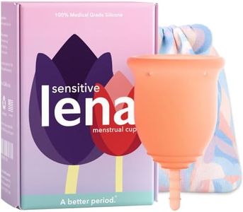 Lena Sensitive Menstrual Cups, Soft Reusable Period Cup, Tampons,Period Underwear and Menstrual Pads Alternative, Feminine Care, FSA Eligible, Silicone Menstrual Cup, Made in USA, Large, Coral
