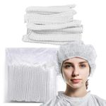 AEIMIAIDE 21" 100 pcs Thickened Disposable Hair Net, Double-band are Tensile Resistant, Thickened and Wear resistance, Elastic Dust Cap for Food Service(White)