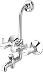 Plantex Pure Brass Wall Mixer for Bathroom 3-in-1 with L-Bend Provision for Showerhead and Hand Shower/Bathroom Mixer Tap with Brass Wall Flange & Teflon Tape/Wall Mixer 3 in 1 tap-(ICO-919-Chrome)