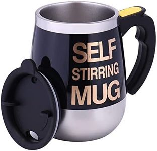 IAMPDD Self Stirring Mug Auto Self Mixing Stainless Steel Cup for Coffee/Tea/Hot Chocolate/Milk Mug for Office/Kitchen/Travel/Home -450ml/15oz The best gift（black）