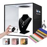 Selens Light Box Photography 16inch x 16inch/40 x 40cm, Professional Foldable Photo Light Box with 160 LED Lights & Dual-Sided Backdrops with 12 Colours & 3 Color Temperature for Product Photography