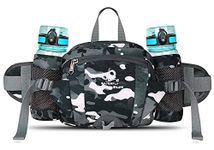 WATERFLY Hiking Waist Pack Bum Bag Waist Bag with Bottle Holder Running Bag for Camping Climbing Travel Cycling and Dog Walking (Gray Color)