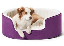 Petslover Warm Fleece Winter Beds Round Shape Reversible Ultra Soft Ethnic Designer (Export Quality) Bed with Cushion Pillow for Dog/Cat (Purple, Medium)