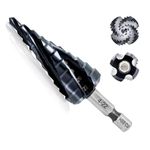 LEKOMESH Cobalt Step Drill Bit - 4-22mm Four Spiral Flute Step Drill Bit M35 with Impact Ready Unibit for Stainless Steel Metal Aluminium Copper Wood Plastic