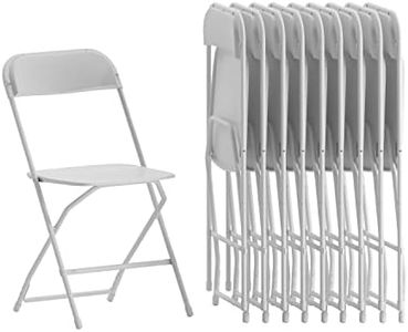 Flash Furniture 10 Pack Hercules Series 294.8 kg Capacity Premium White Plastic Folding Chair