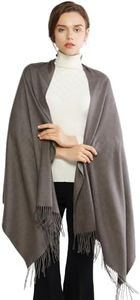 RIIQIICHY Pashmina Shawl for Women Weddings Wraps for Evening Dresses Gunmetal Scarfs for Winter Warm Large Scarves