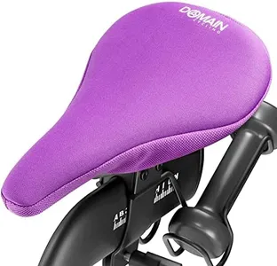 Domain Cycling Bike Seat Cushion - Ultimate Comfort, Fits Peloton Seat Cushion and Most Exercise and Spin Bikes, Padded Gel Bike Seat Cover to Make Peloton Bicycle Seat Comfortable, 10.5”x7�” (Purple)