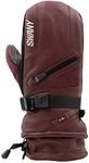 Swany Men's X-Cell Insulated Warm Leather Ski Gloves, Marsala, X-Large