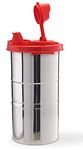 SignoraWare 650 ML Easy Flow Stainless Steel Oil Dispenser Bottle with Lid and Cap | Air-Tight Spill-Proof | Food Grade Pourer Drizzler (Red, Set of 1 | 650ml)