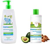 Mamaearth Gentle Cleansing Natural Baby Shampoo (400 Ml)&Mamaearth Nourishing Baby Hair Oil, With Almond & Avocado Oil - 200 Ml